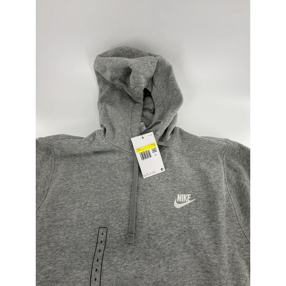 Nike Sportswear Club Fleece Gray Pullover Hoodie Mens Size Small‎ S BV2654-063